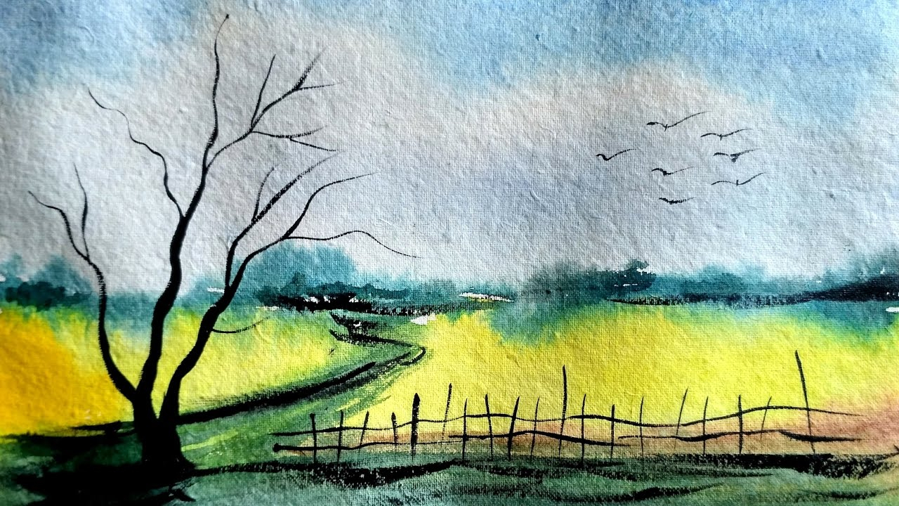 1280x720 Easy Watercolor Landscape Simple And Easy Landscape In Watercolor