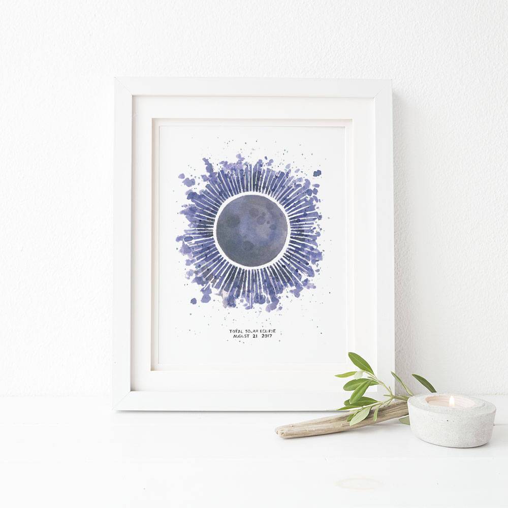 1000x1000 Solar Eclipse Watercolor Art Print Yardia