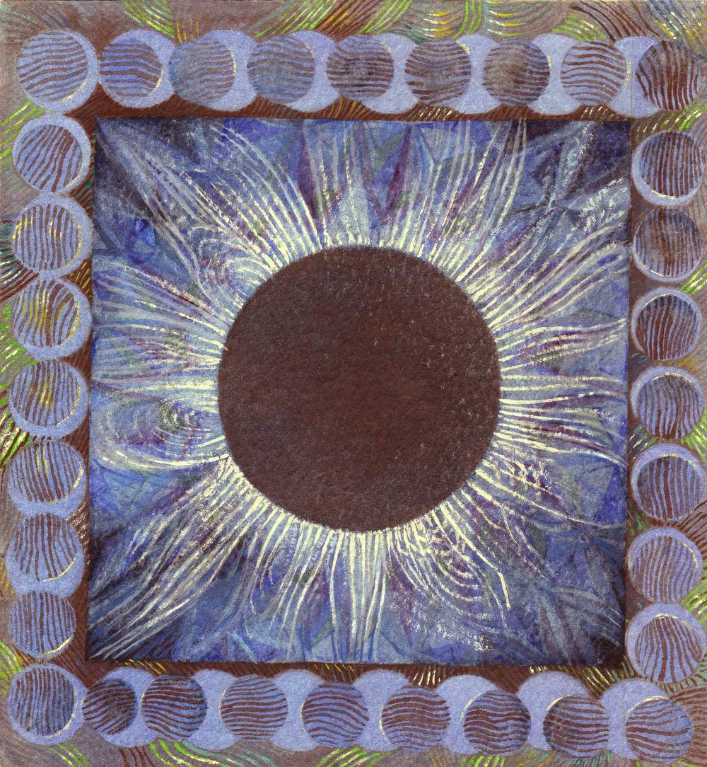 1000x1084 Solar Eclipse Watercolor Painting And Color Variations