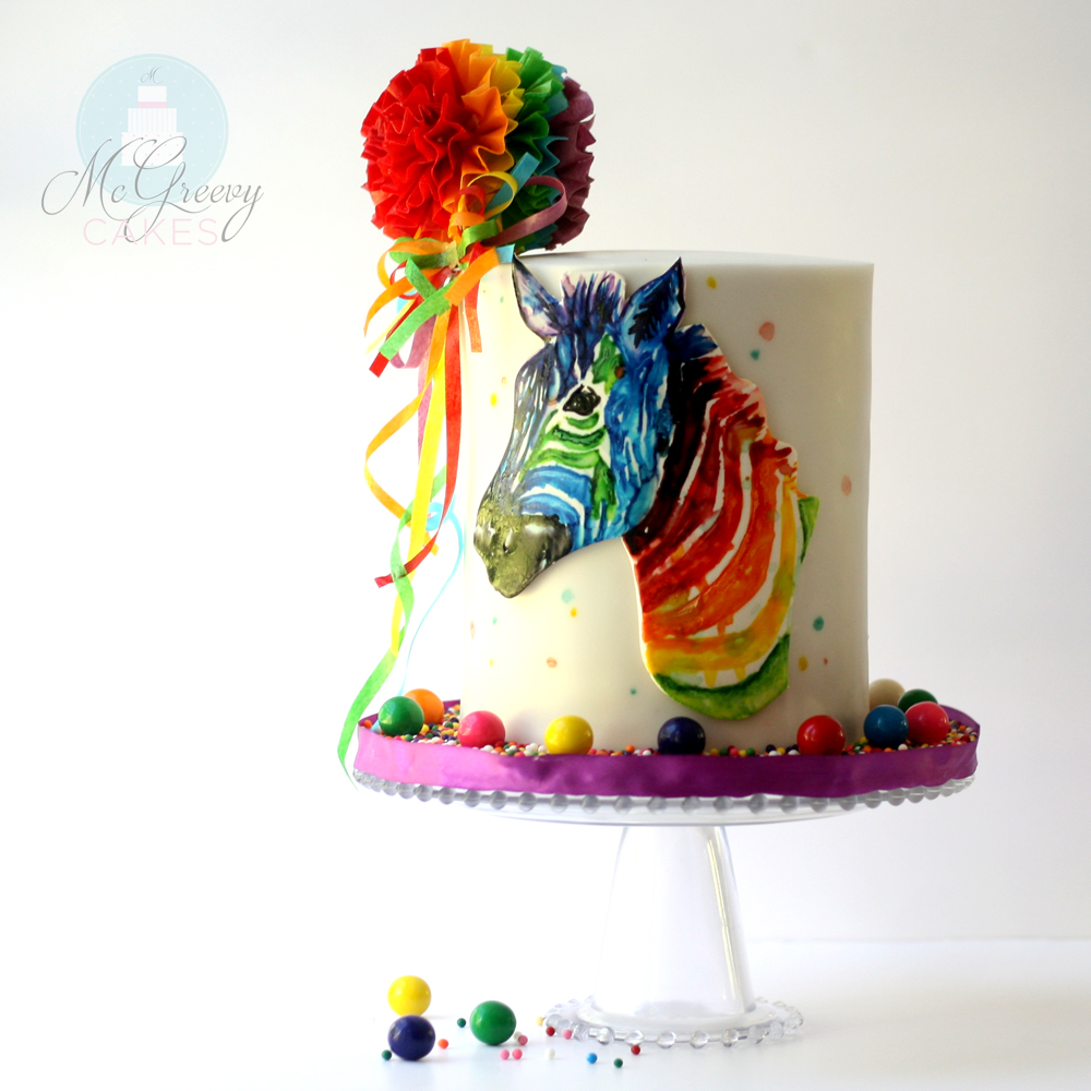 1000x1000 An Edible, Watercolor Zebra Video. (Say Whaa)