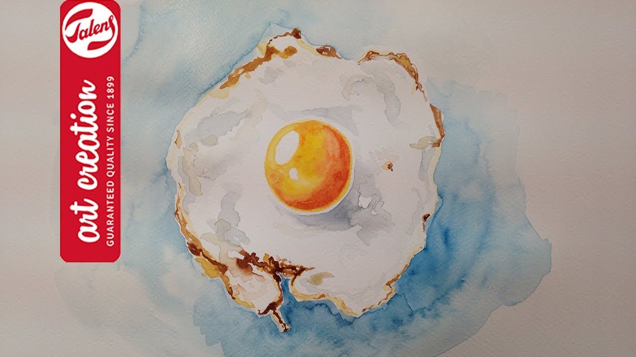 1280x720 How To Paint A Fried Egg With Watercolour Talens Art Creation
