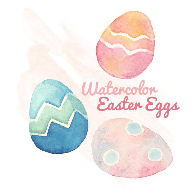 642x642 Watercolor Easter Eggs Clip Art Clipart Water Color Wash Etsy