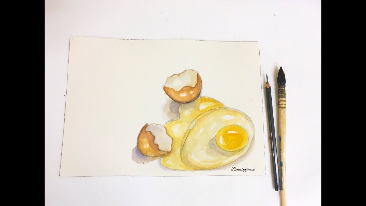 1280x720 How To Paint Egg In Watercolors (Speed Painting)