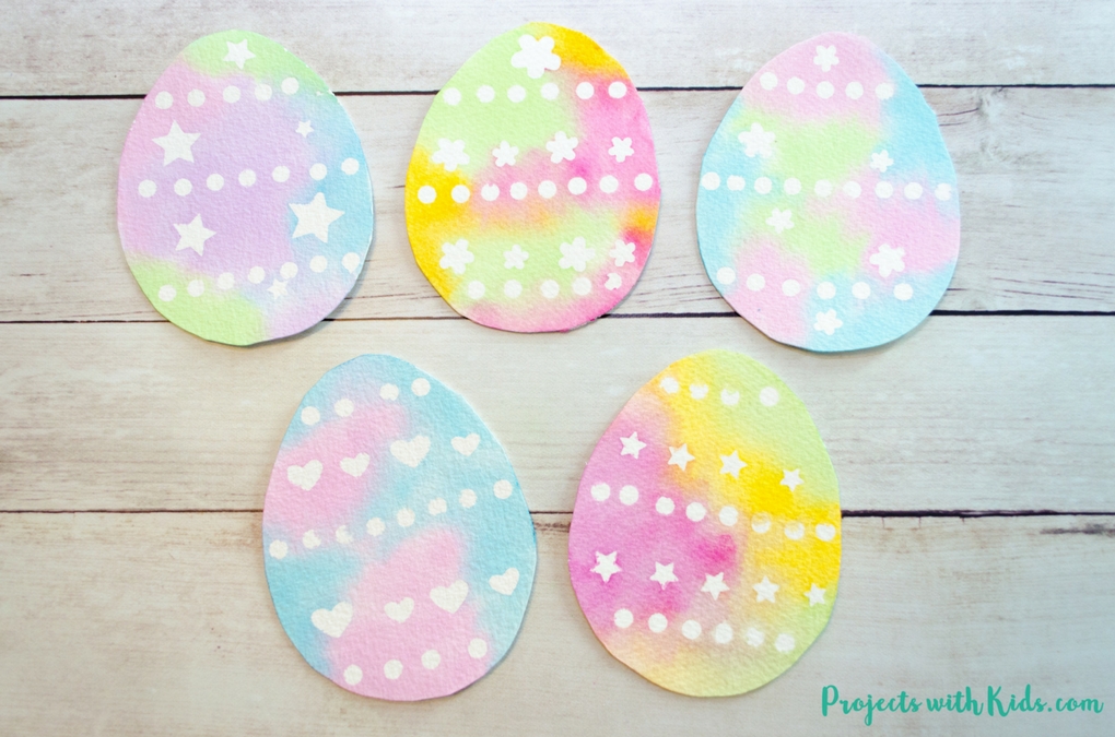 1020x675 Create Simple Watercolor Easter Egg Art With Stickers Projects