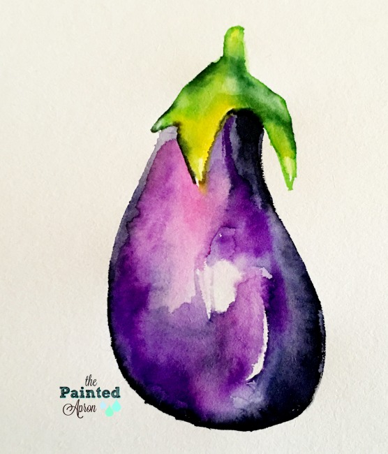 556x650 Watercolor Eggplant The Painted Apron