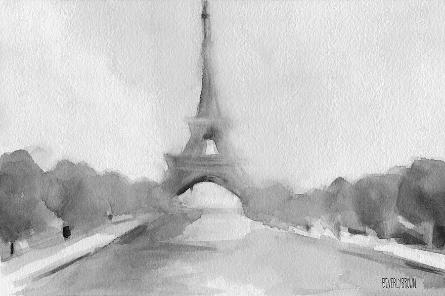 900x600 Eiffel Tower Watercolor Painting