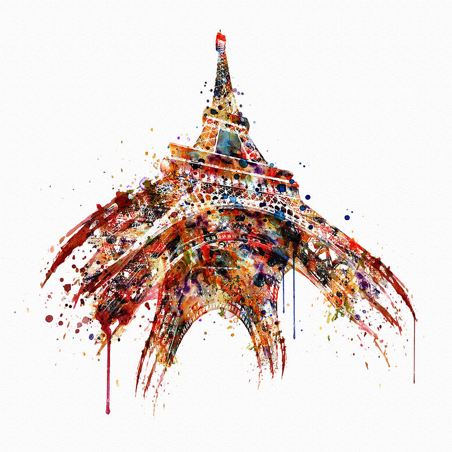 900x900 Eiffel Tower Watercolor Painting By Marian Voicu