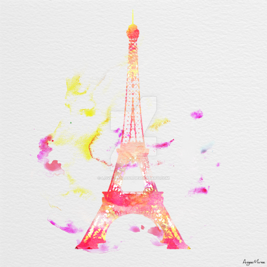 894x894 Eiffel Tower Watercolor V1 By Lovelustlost