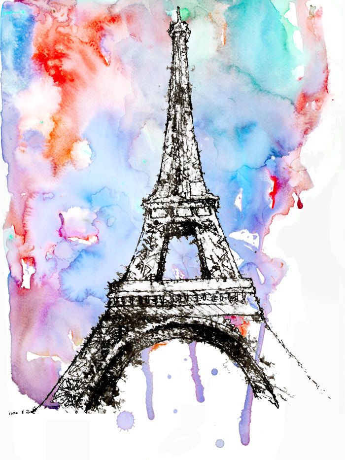 700x933 Watercolor Print, Fine Art Poster Watercolor Painting, Paris