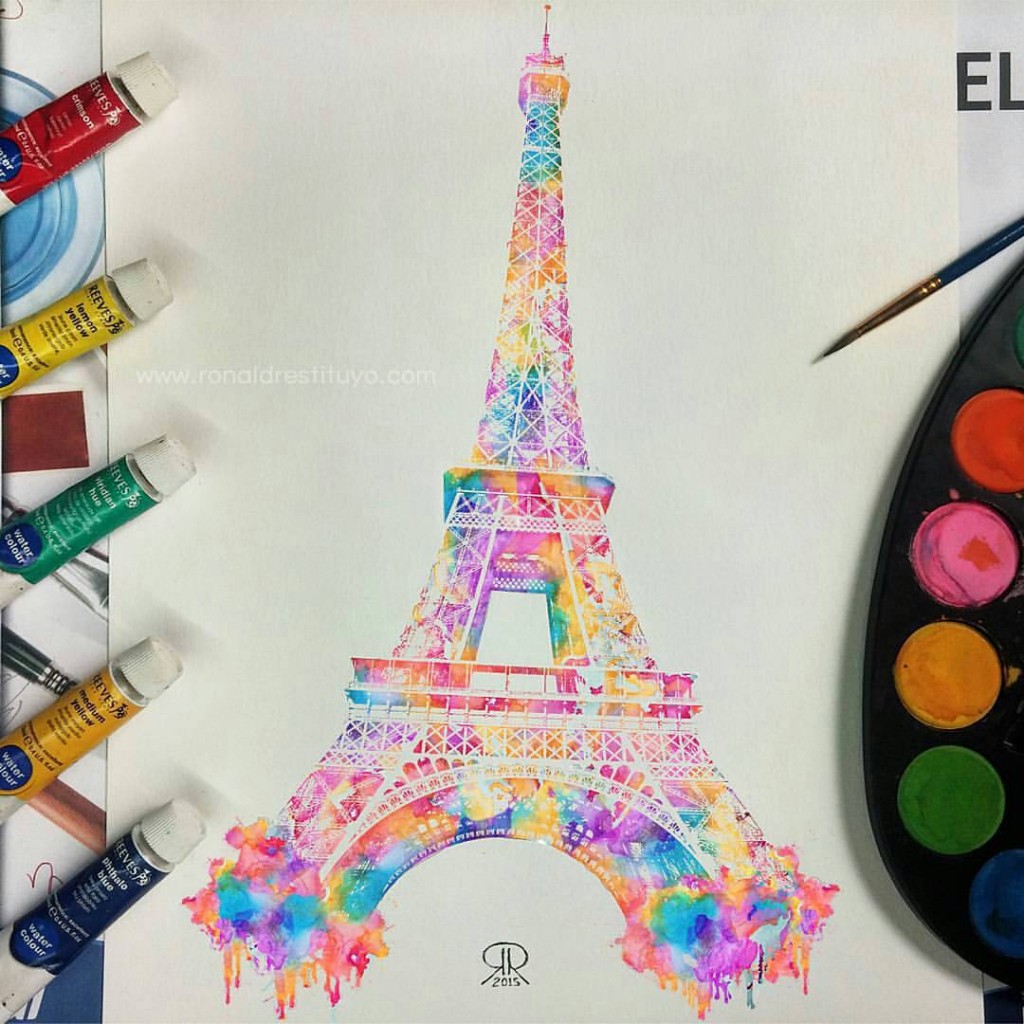 1024x1024 Eiffel Tower Painting