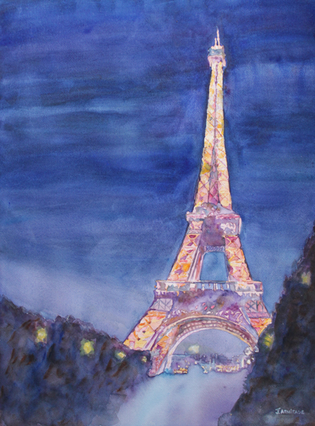 450x608 Eiffel Tower Europe Paris Night Lights Dramatic Art In The