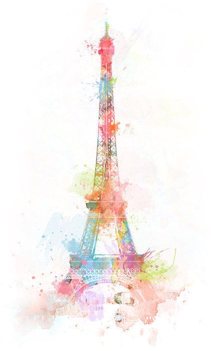 422x700 Watercolor Paintings Paris , Eiffel Tower, Paint, Paris