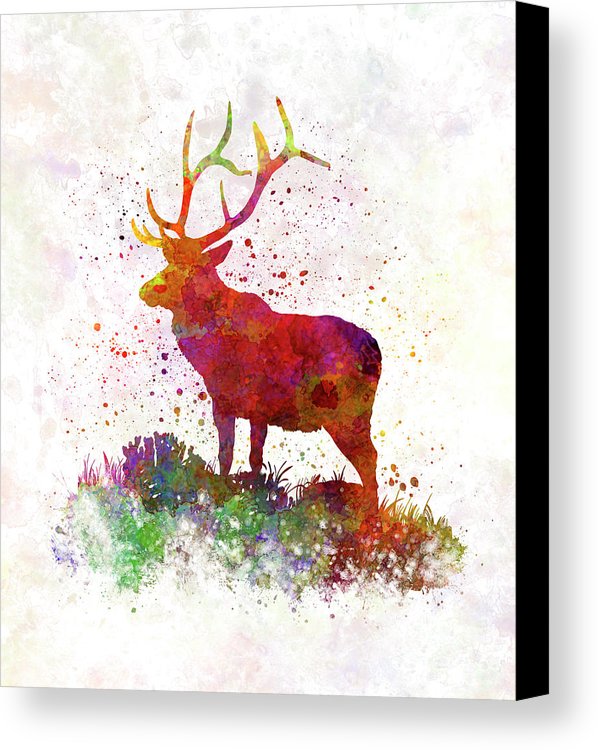 598x750 Elk 02 In Watercolor Canvas Print Canvas Art By Pablo Romero