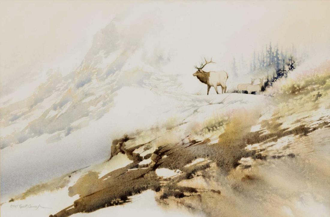 1100x725 Joe H. Carnes Watercolor, The Elk