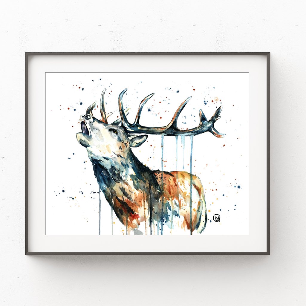1024x1024 Elk Colorful Watercolor Painting