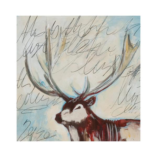 600x600 Elk Mountain Large Watercolor Style Painting Dolan Geiman