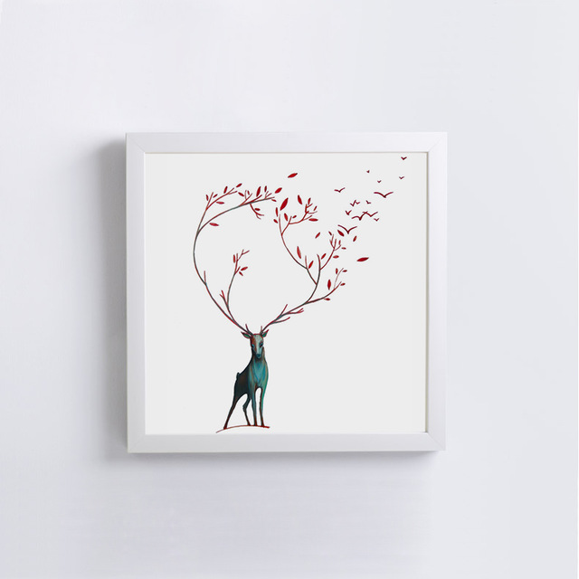 640x640 Long Horned Elk Abstract Modern Decorative 40x50cm Painting