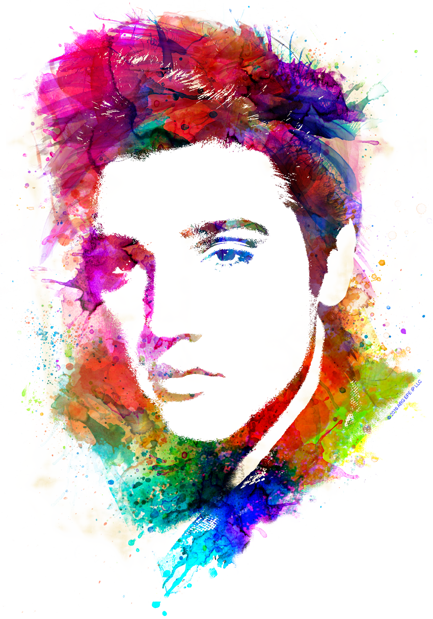 850x1214 Elvis Presley Watercolor King Juniors V Neck T Shirt