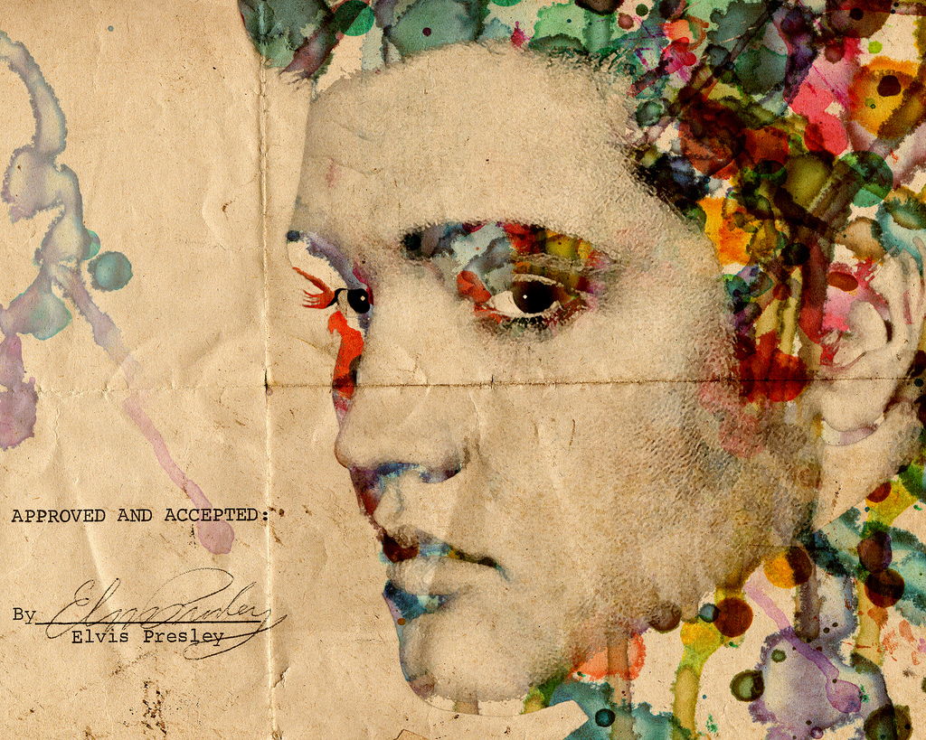 1024x819 Elvis Watercolor Playing Around With A New Photoshop