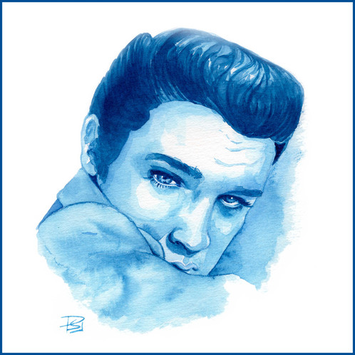 498x498 Elvis Watercolor Painting