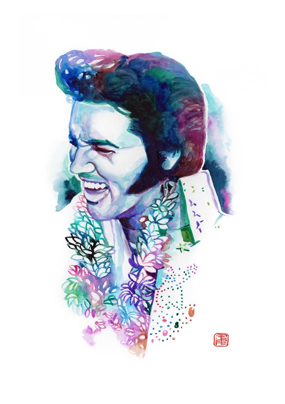 570x806 Elvis Presley Rock Roll Elvis Poster Elvis Portrait Etsy