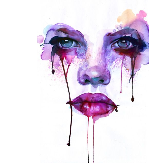 580x637 Emotional Watercolor Faces By Marion Bolognesi Art By Techniques