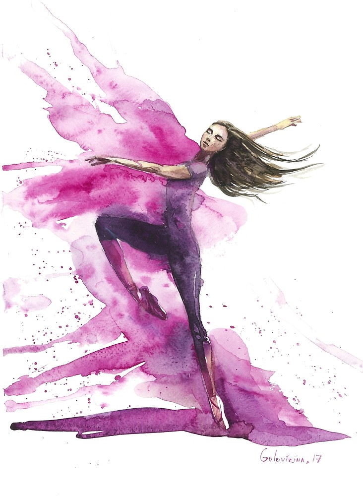732x1000 Watercolor Ballerina
