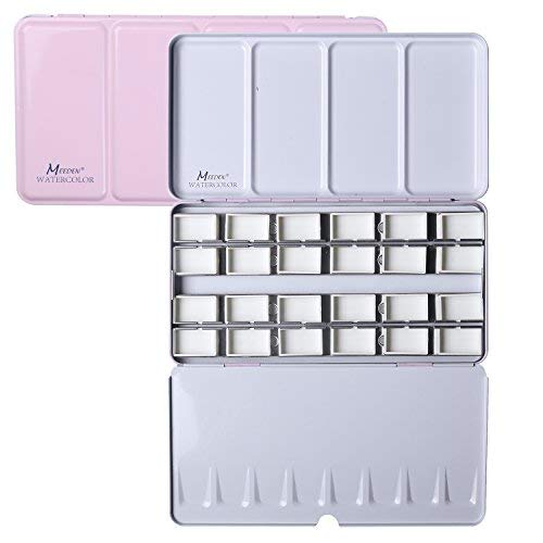 500x500 Meeden Empty Watercolor Tins Box Palette Paint Case, Large Pink