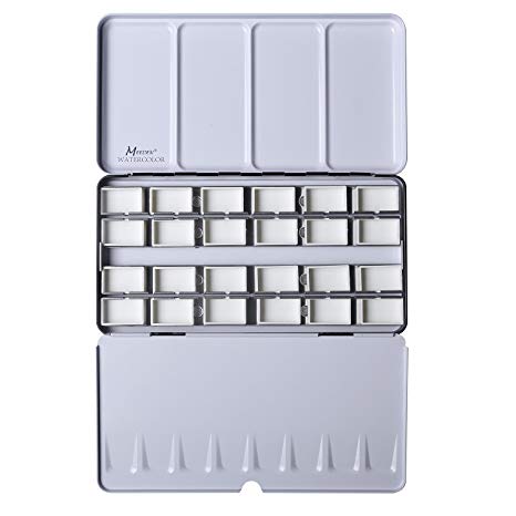 466x466 Meeden Empty Watercolor Tins Palette Paint Case With 24 Pcs Full