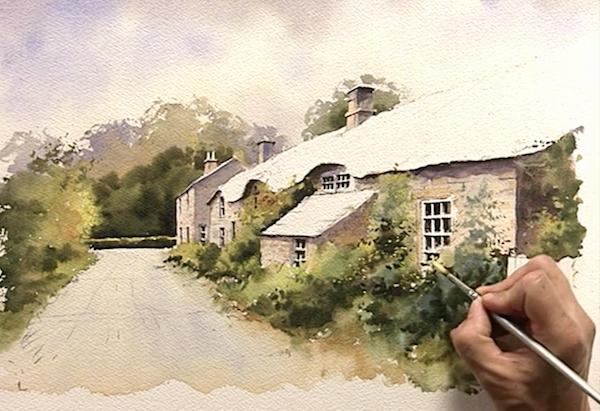 600x411 Practicing Watercolor Buildings In The Idyllic English Countryside