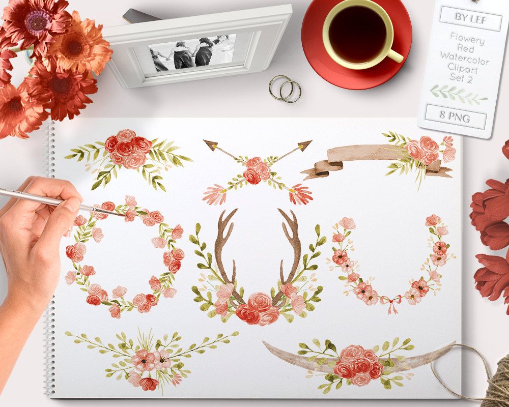 1000x800 Watercolor Flower Clipart Floral Wedding Set Watercolour Clip Art