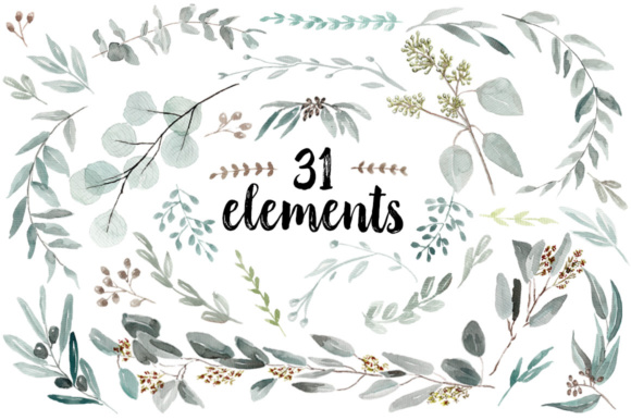 580x386 Eucalyptus Watercolor Set Graphic By Anisillustration