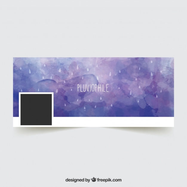 626x626 Watercolor Facebook Cover With Drops Vector Free Download