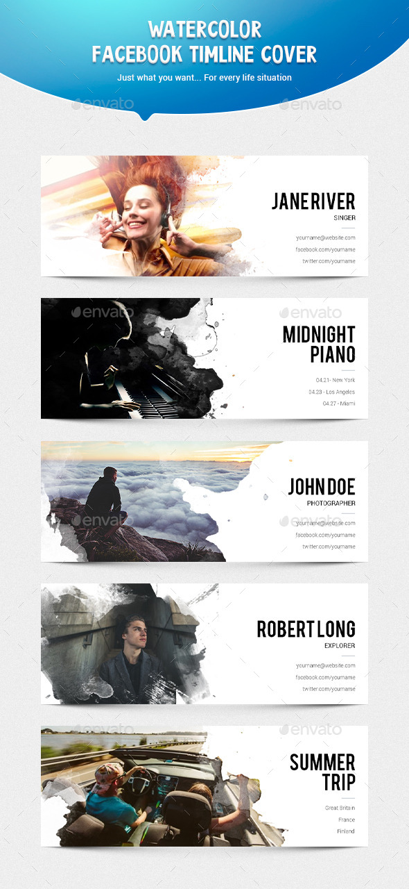 590x1280 Watercolor Facebook Timline Cover By This Optimism Graphicriver