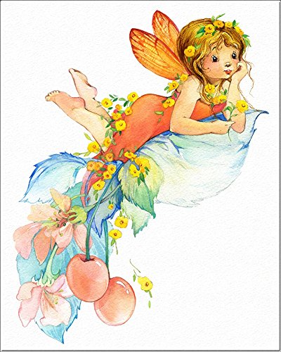 400x500 7dots Art. Flower Fairy. Watercolor Art Print, Poster