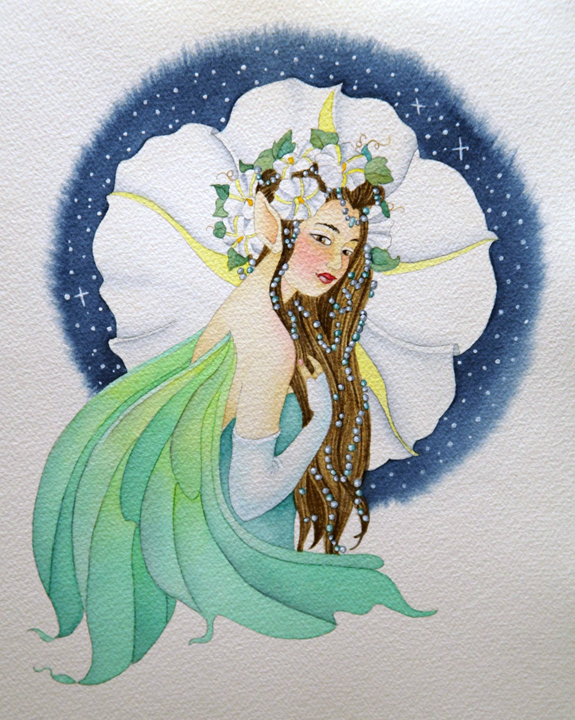 575x720 Night Fairy In Watercolor Afternoon Artist