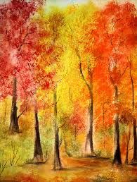 195x258 Fall Foliage Watercolor Art Watercolor Art