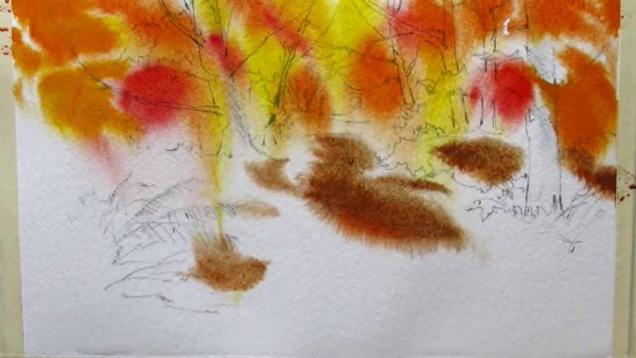 1280x720 Fall Colors On Wet Paper