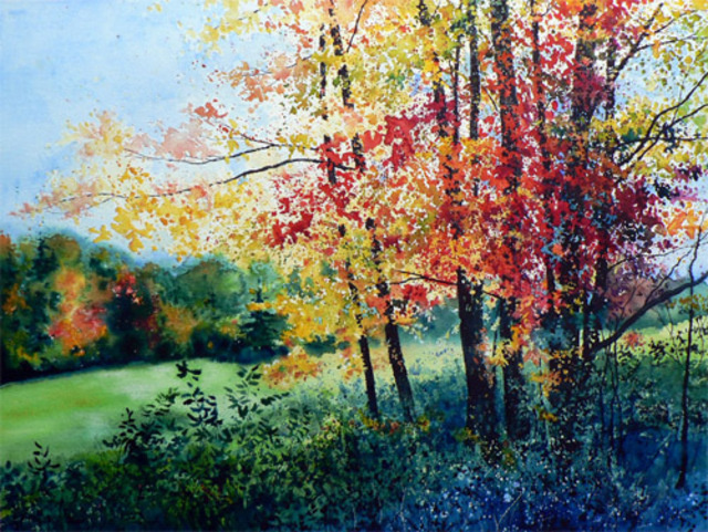 640x481 Hanne Lore Koehler Artwork Fall Color Original Watercolor