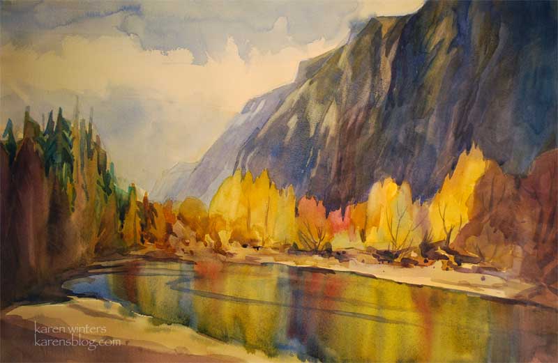 800x521 Yosemite Painting Autumn, Merced River Fall Color