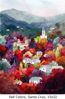 277x420 Fall Colors, Santa Cruz, Marie Gabrielle Watercolors Waterscolor