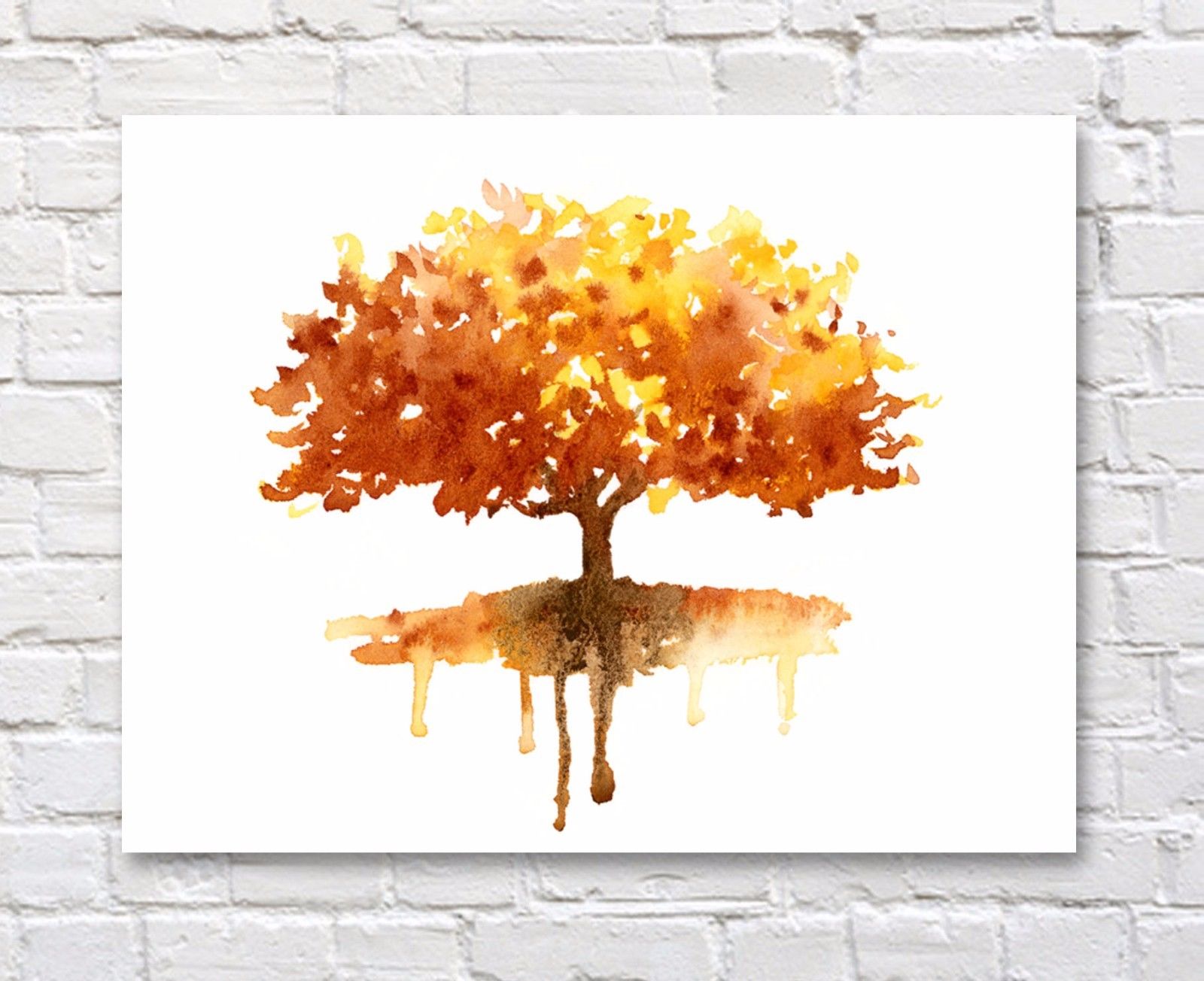 1600x1304 Fall Colors Watercolor 11 X 14 Autumn Tree Art Print By Artist Dj