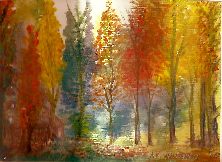 900x659 Favorite Fall Watercolor Painting Painting By Anne Elizabeth Whiteway