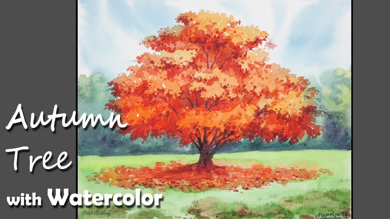 1280x720 How To Paint A Autumn Tree With Watercolor