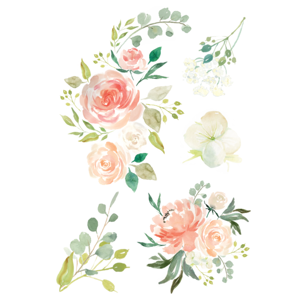 600x600 Watercolor Flower Vector Free