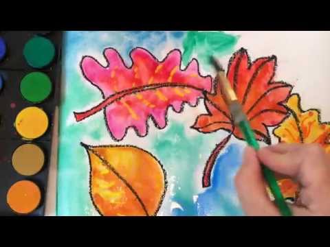 480x360 Easy Watercolor Resist Fall Leaves Art Project For Kids