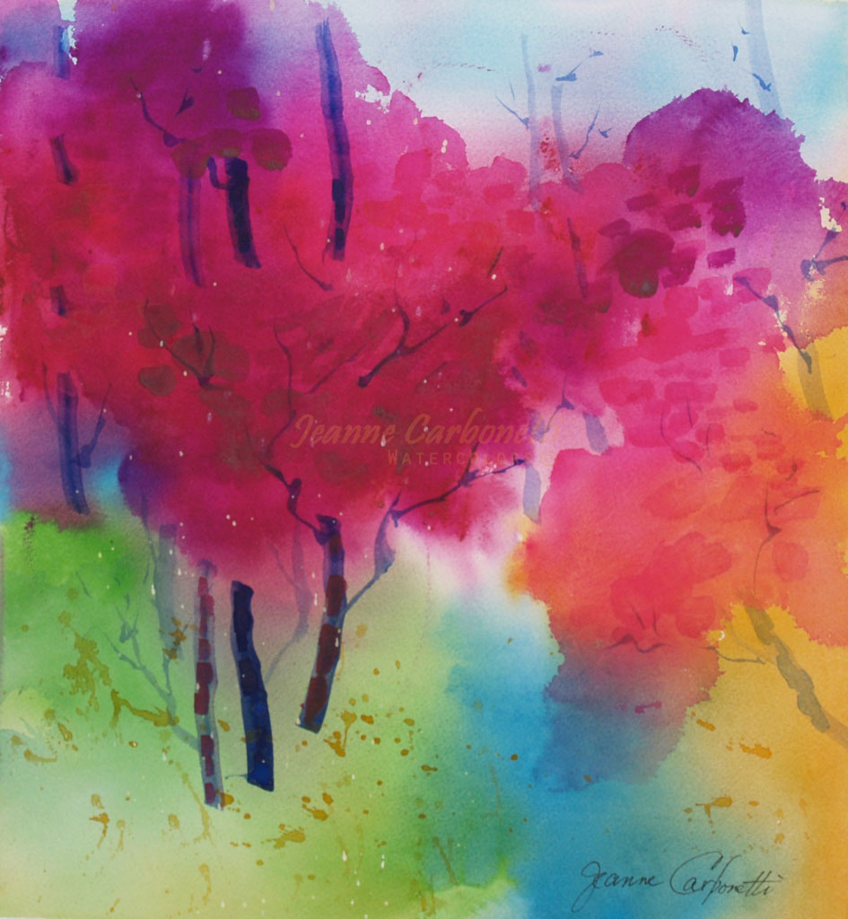 945x1024 Autumn Reflection Original Watercolor Painting