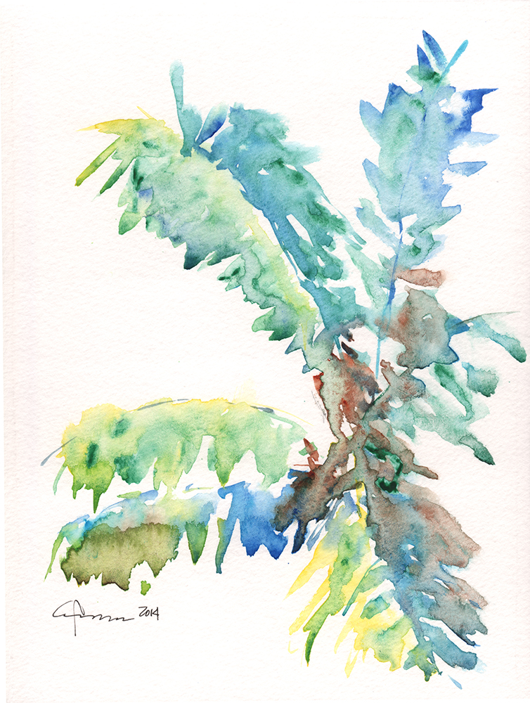 754x1000 Palm Tree Watercolor Painting