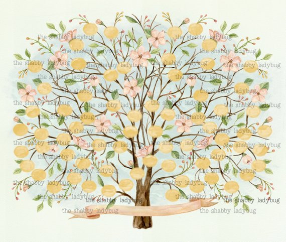 570x482 Watercolor Blank Family Tree Diy You Print And Fill In The Etsy