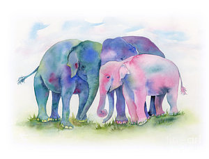 300x229 Elephant Family Paintings Fine Art America
